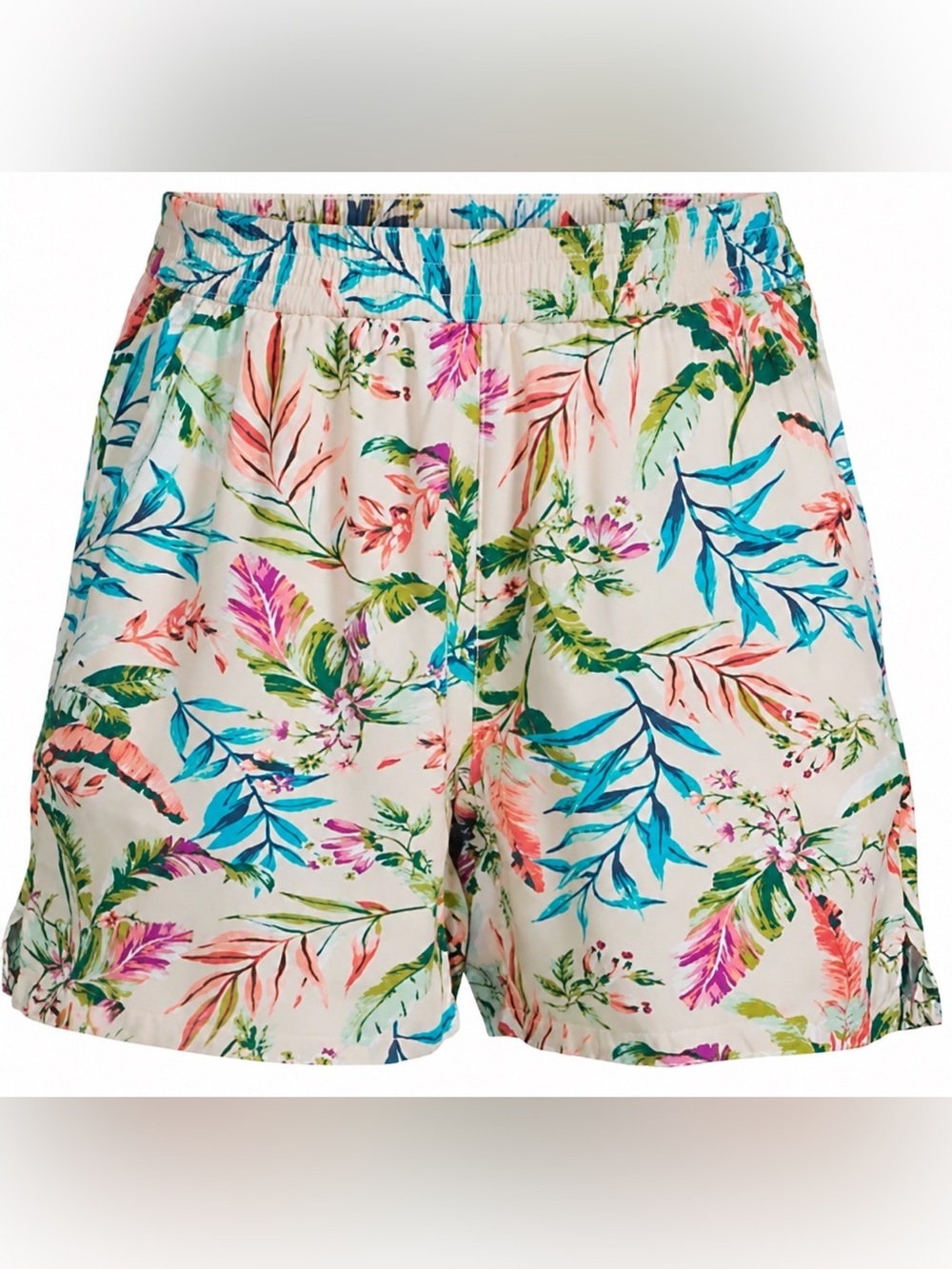 Women's Lands' End Lightweight Pull On Tropical High Rise Shorts Size 16